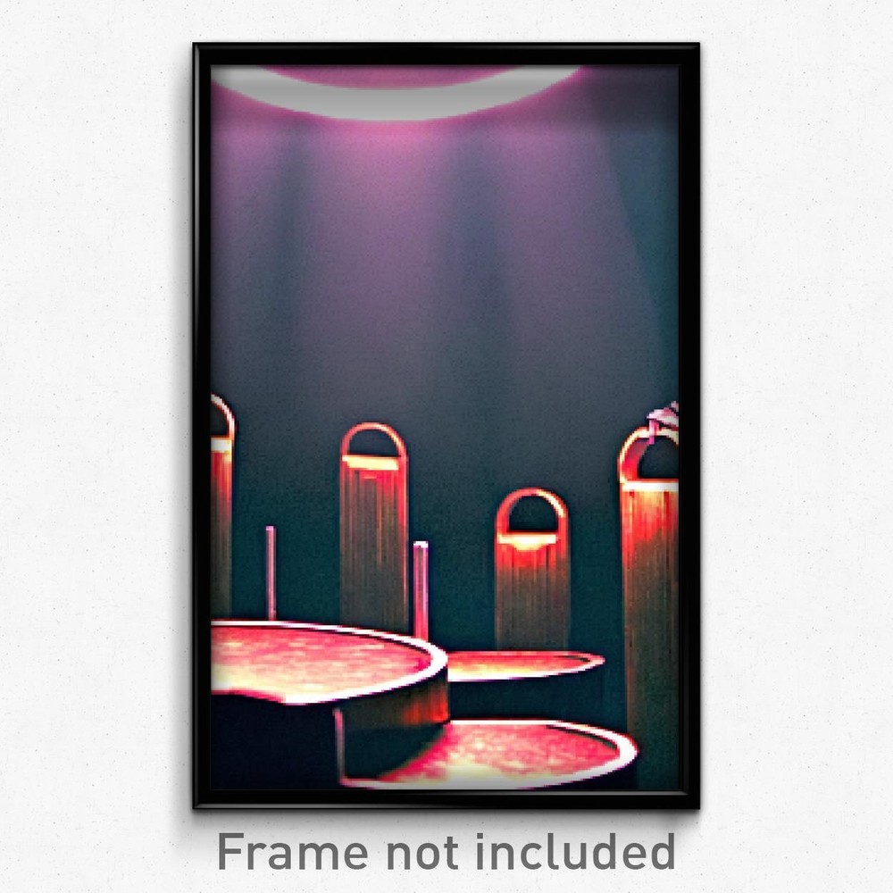 8 Bit Psychedelic Pixel Art Poster - Round Stocks Trippy Video Game Print