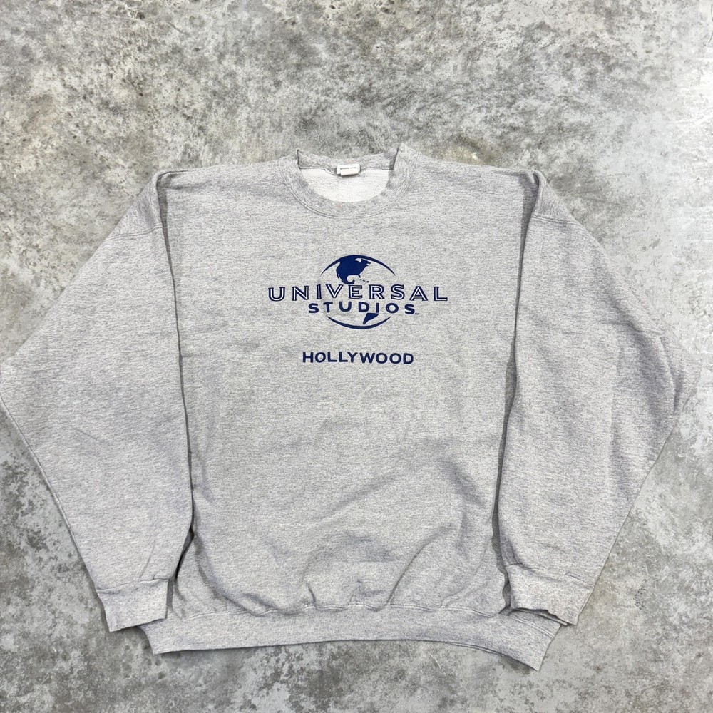 Vintage Universal Studios Sweatshirt Mens Large Gray Crewneck Hollywood pullover