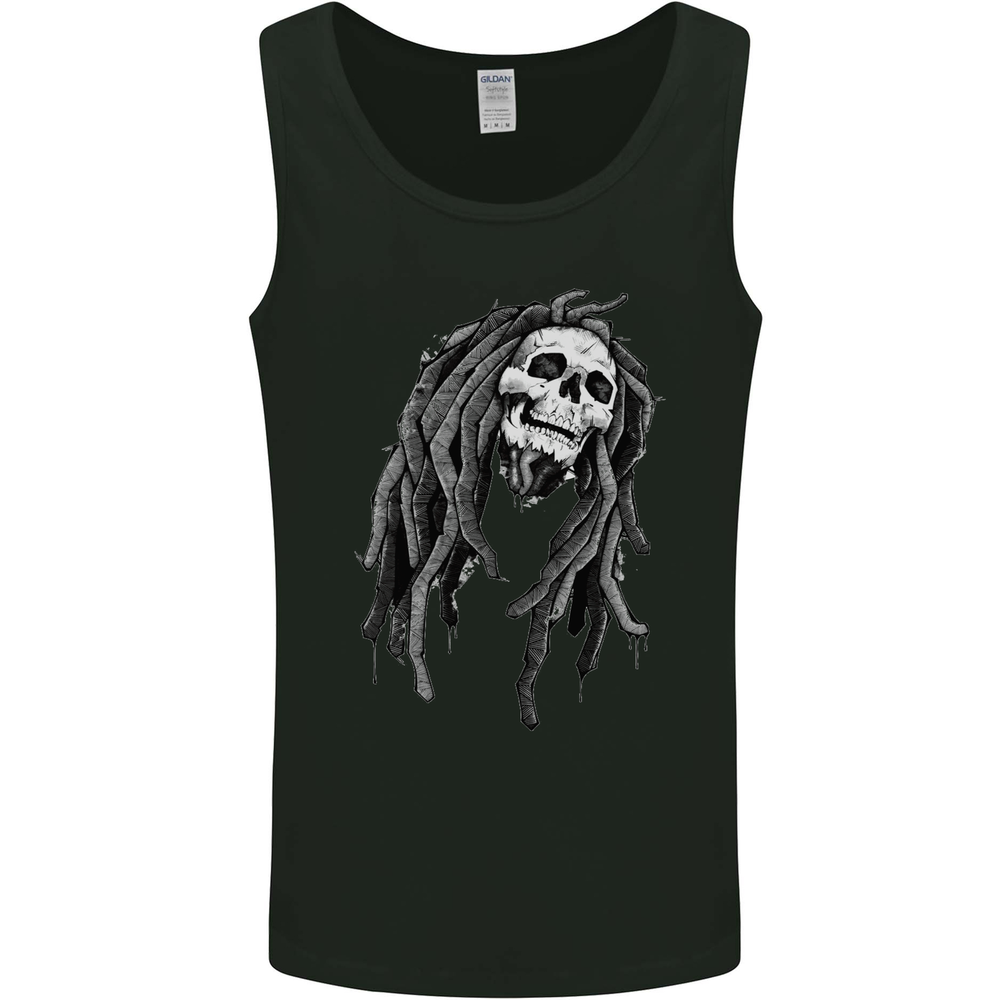 Reggae Music Skull Jamaica Mens Vest Tank Top