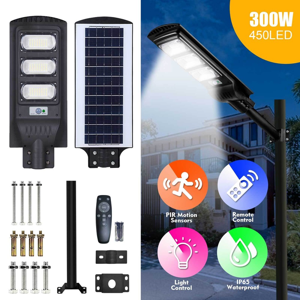 LED Lamp Solar Street Light Road Lamp Outdoor IP65 Dusk to Dawn Home Waterproof