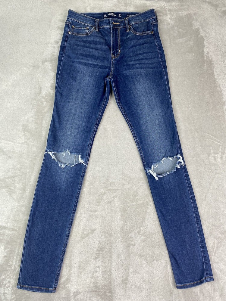 Hollister High Rise Super Skinny Classic Stretch 5R Size W27 X L30 Distressed