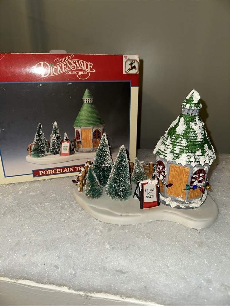 1992 Lemax Dickensvale Village Ceramic Christmas Trees Lot-image