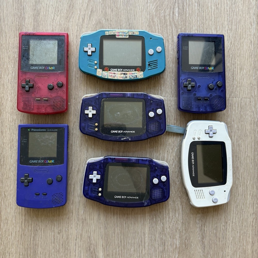 Lot of 7x Limited Edition Game Boy Advance / Game Boy Color Consoles For Parts