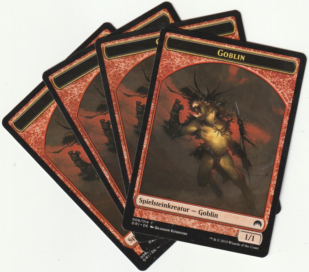 4 MTG Goblin Red Token Creature Playset - ORI/EN 2015