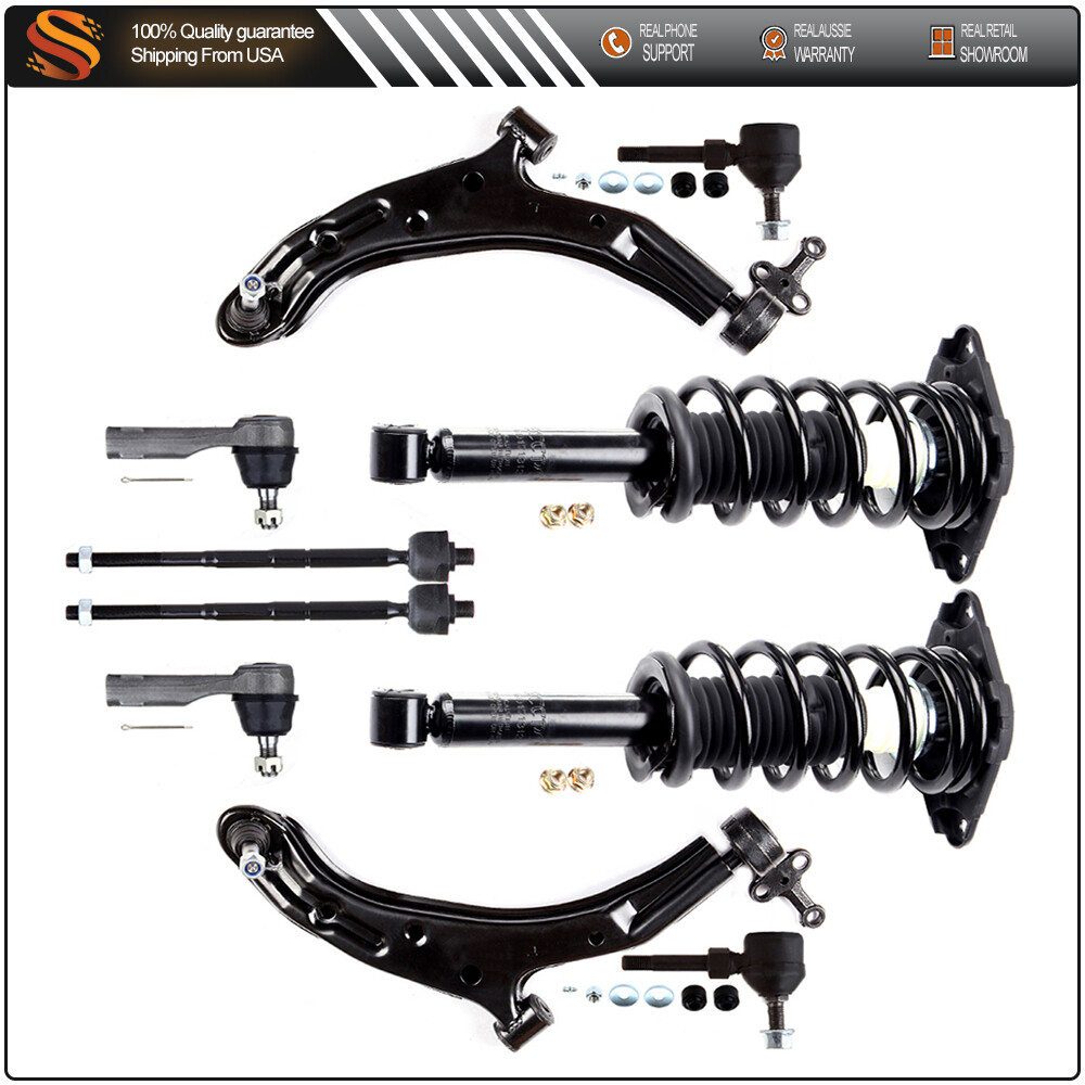 2000-2006 Nissan Sentra 10pc Suspension Kit - Struts, Tie Rods, Control Arms, Sway Bars