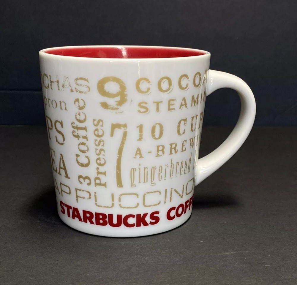 Starbucks 2008 12 Days of Christmas Eggnog Latte Peppermint Mug 14oz