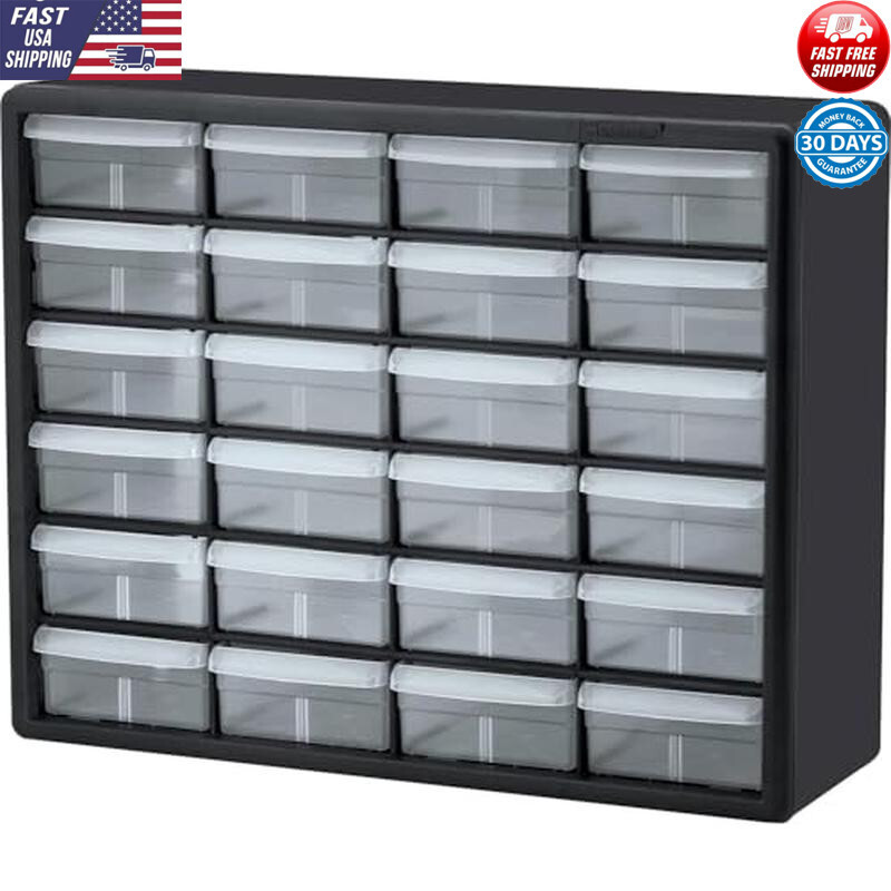 Teacher Toolbox 24-Drawer Plastic Drawer Storage Cabinet for Garage Organization
