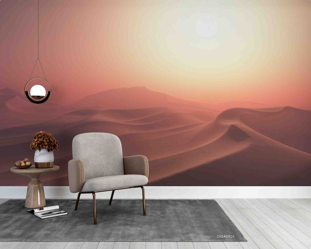 3D Desert Sunset Illustration Wall Murals Wallpaper Murals Wall Sticker 9