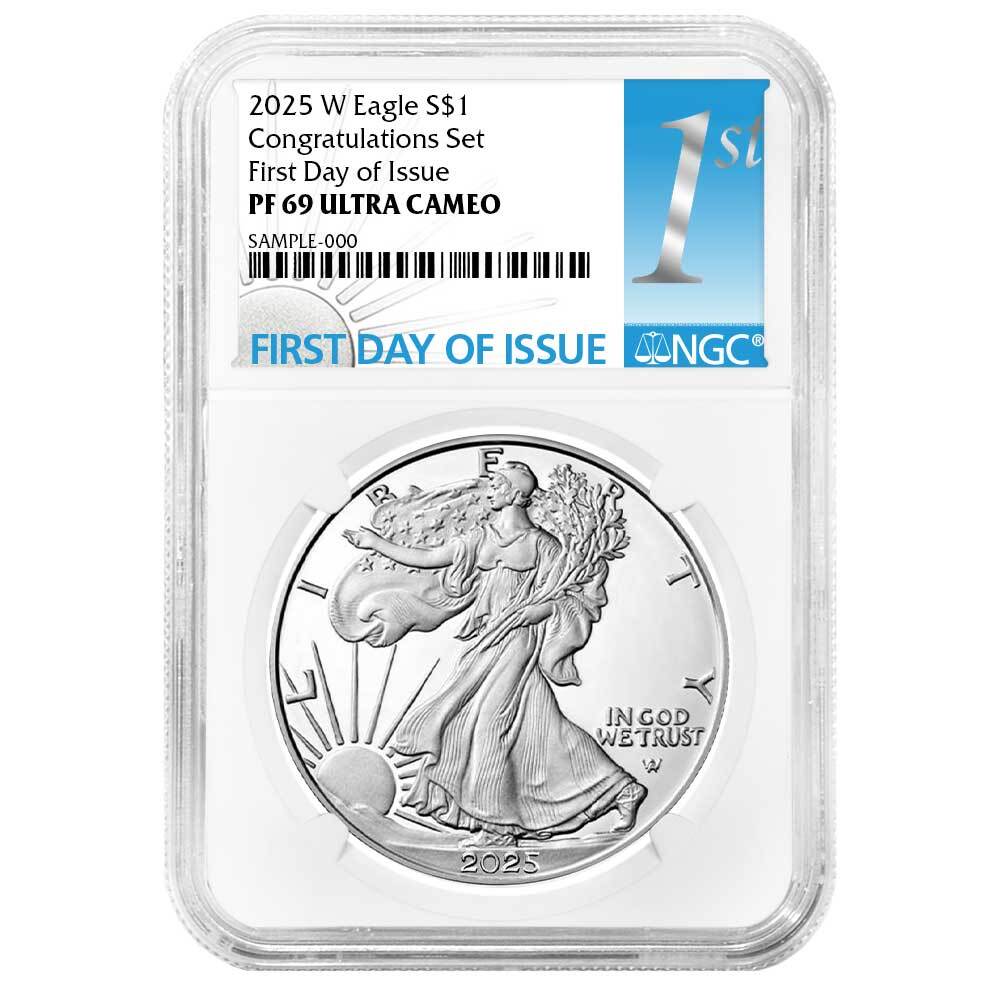 2025-W Proof $1 American Silver Eagle Congrats Set NGC PF69UC FDI First Strike