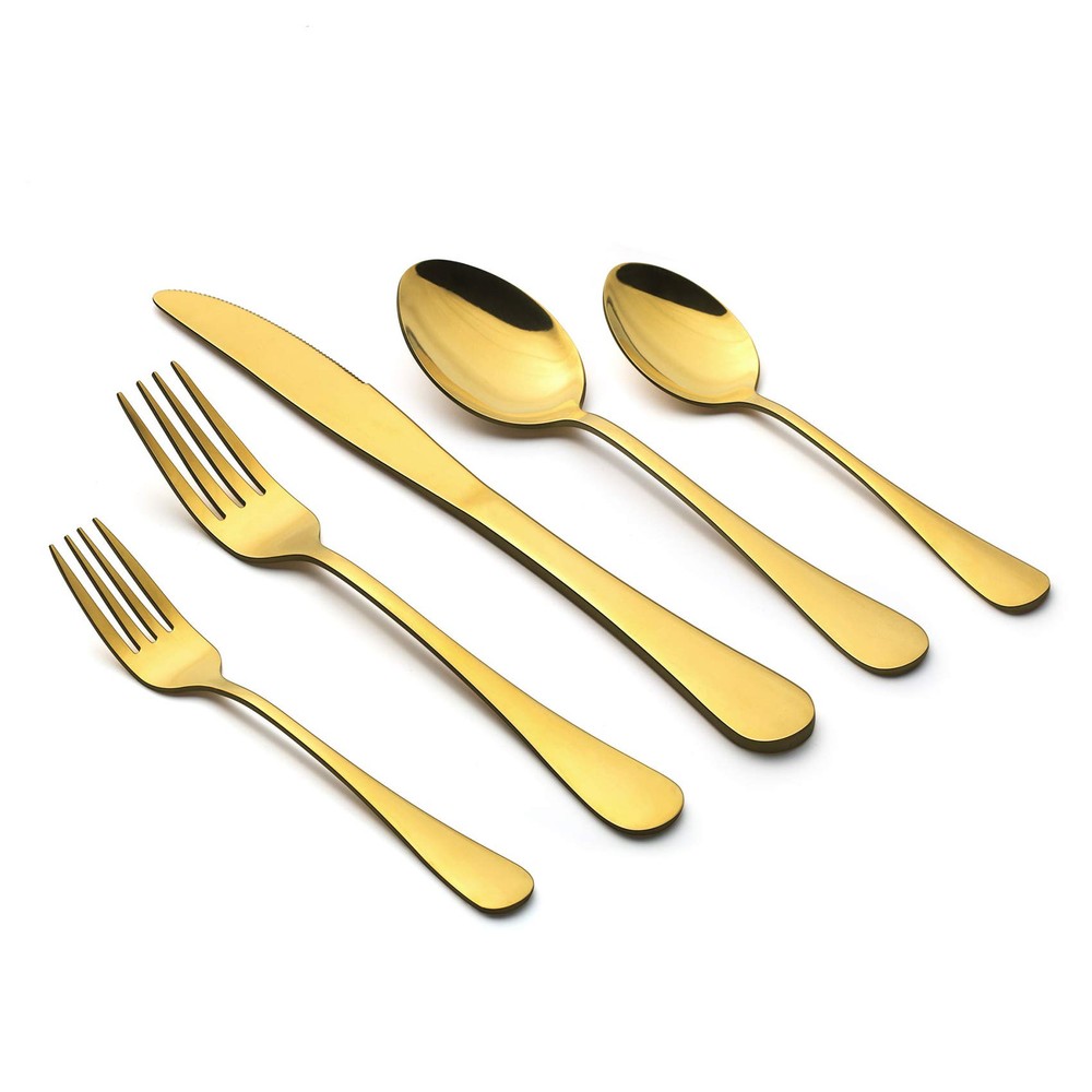 Lianyu 12-Piece Gold Silverware Set Mirror Finish Flatware Cutlery Idea
