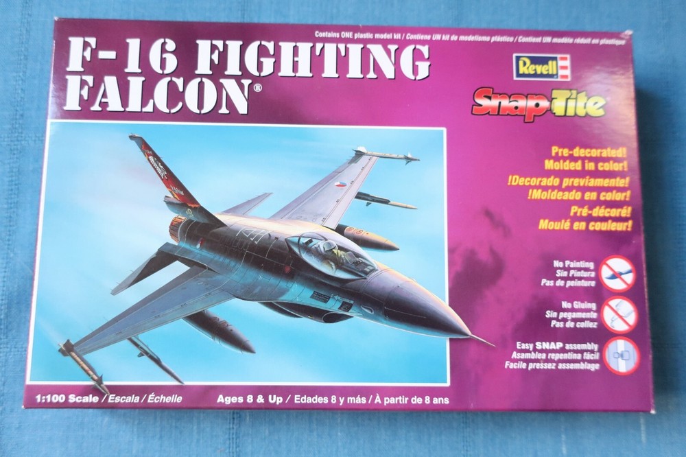 1:100 Scale Revell F-16 Fighting Falcon Snap-Tite Model Kit 851368  