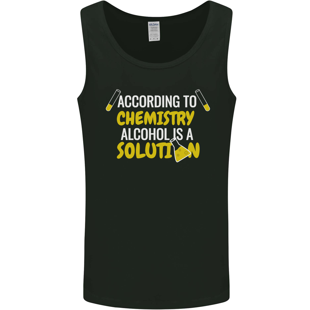 Chemistry Alcohol Is a Solution Funny Mens Vest Tank Top