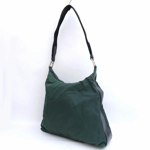 RARE PRADA  Revision 2025 08 04 PRADA One Shoulder Bag Nylon Leather Green Guara