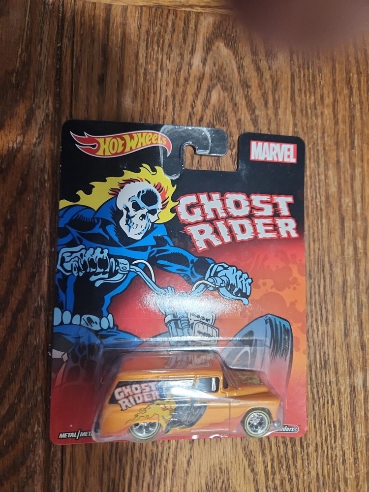 2015 HOT WHEELS POP CULTURE MARVEL GHOST RIDER '55 CHEVY PANEL ORANGE