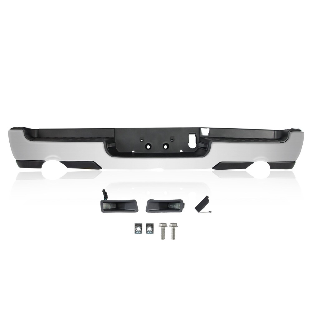 Chrome Steel Rear Bumper Assembly for 2019-2024 RAM 1500 w/ Dual Exhaust