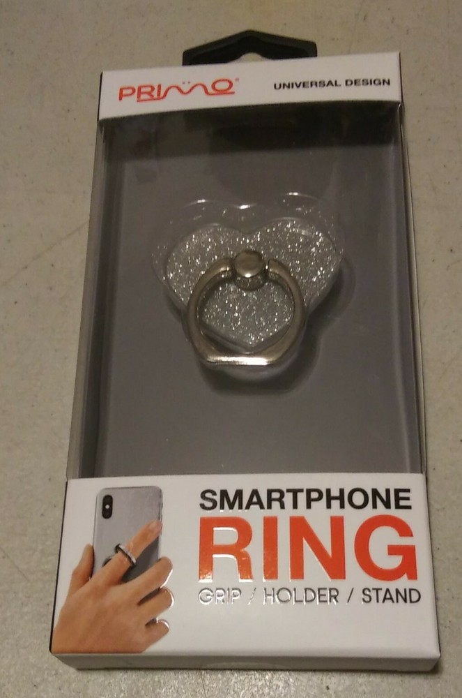 Primo Smartphone Ring Grip Silver Heart Valentine's Day-image