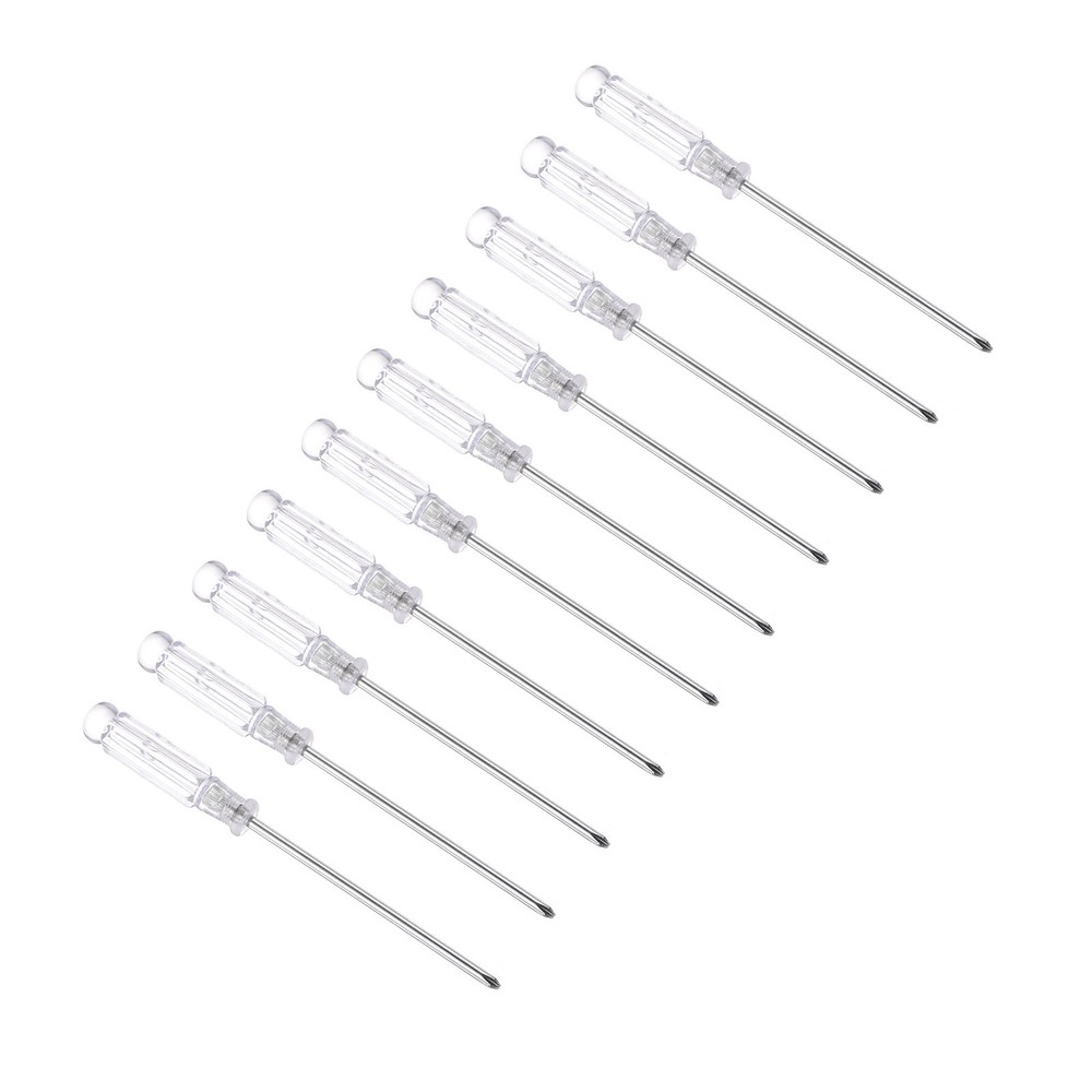 10-Piece Mini Phillips Screwdriver Set with Clear Handle 3.0mm Cross Head