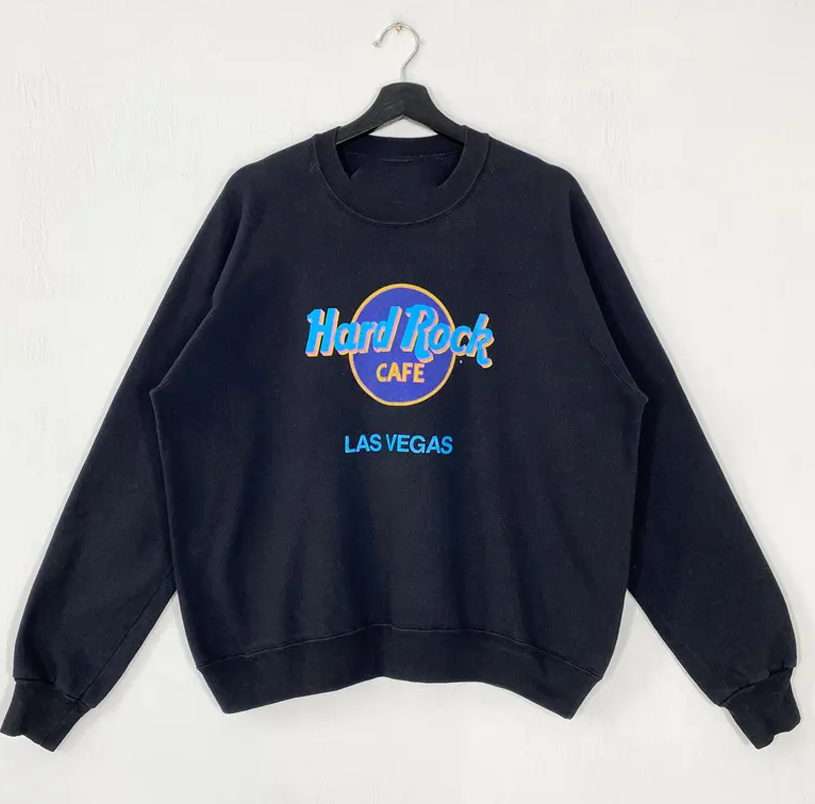 90s Hard Rock logo black Sweatshirt All sizes S to 5Xl JJ6025