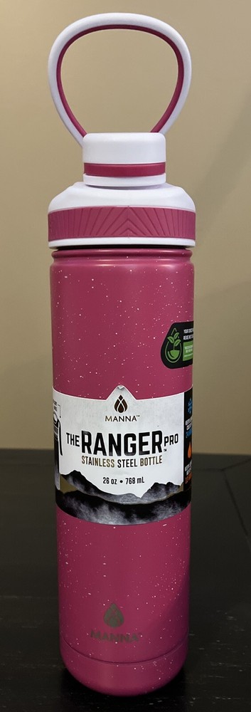 NEW Manna The Ranger Pro 26 OZ Stainless Steel Bottle with Handle Hot Pink