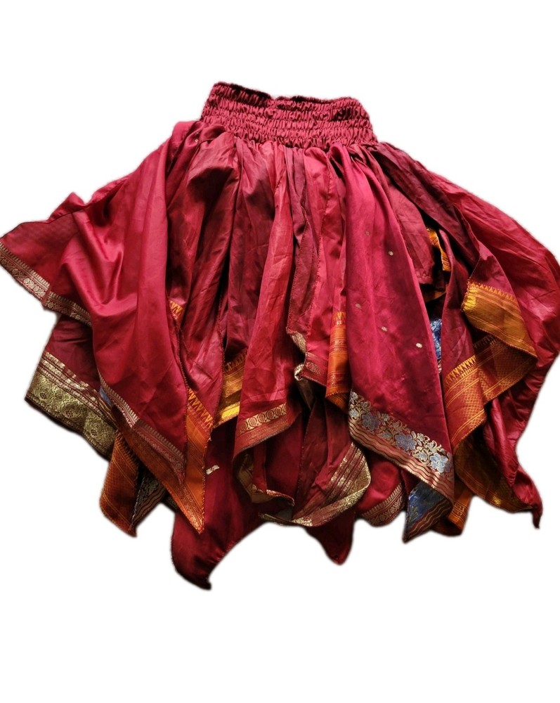 GYPSY 100% Silk Skirt bohemian Dress Made In India S-M