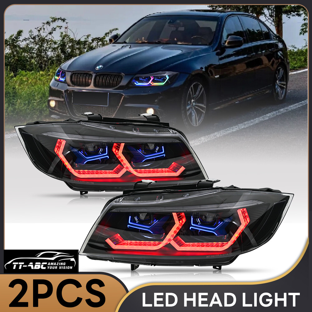 RGB LED Headlight For BMW 3 Series E90 E91 2005-2012 Start Animation Head Lamps