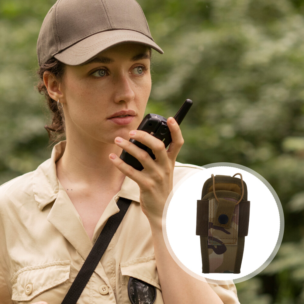 Universal Radio Pouch Adjustable Radio Interphone Waist Pouch for Camping