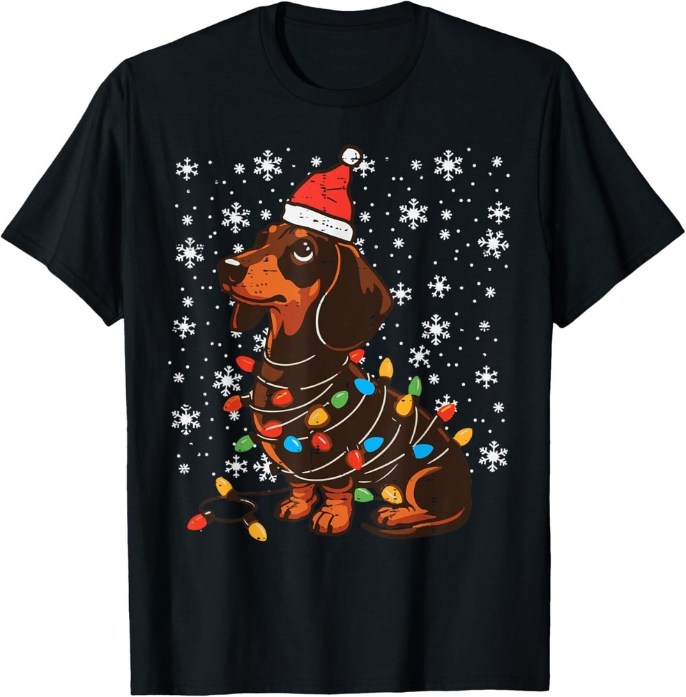 Christmas Dog Dachshund Santa Xmas Wiener Christmas Gifts T-Shirt Tee