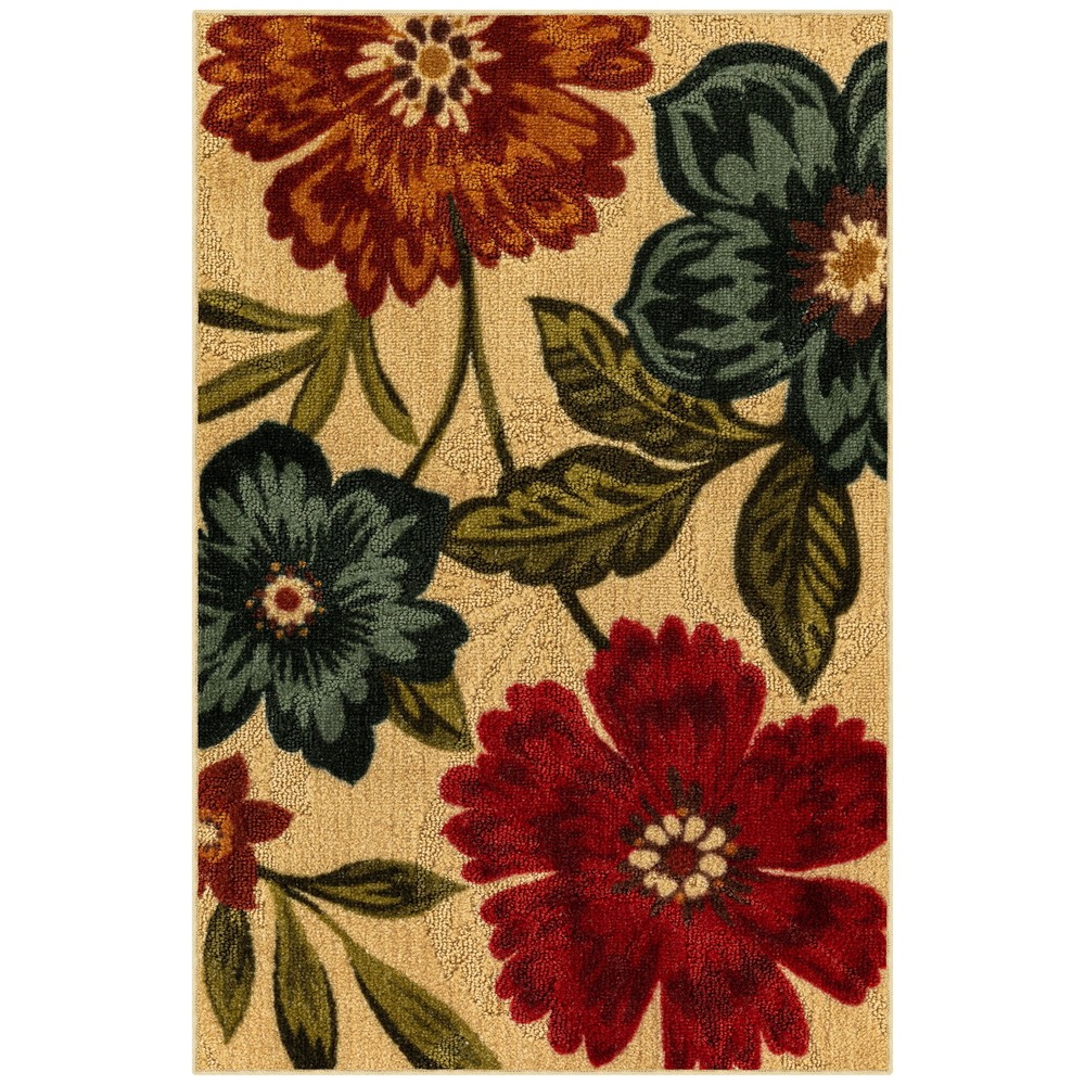 Mainstays Traditional Multicolor Floral Print Indoor Accent Rug, 2'6