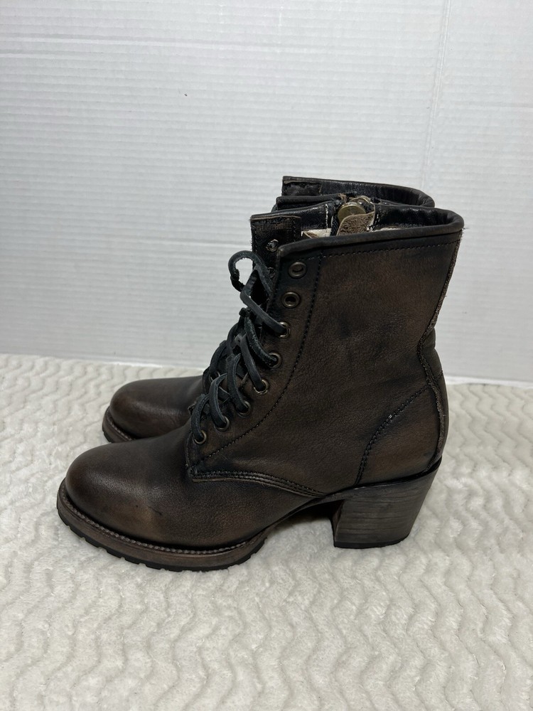 FREEBIRD By Steven Cavalier Women’s 8 Brown Leather Side Zip Lace Up Ankle Boots