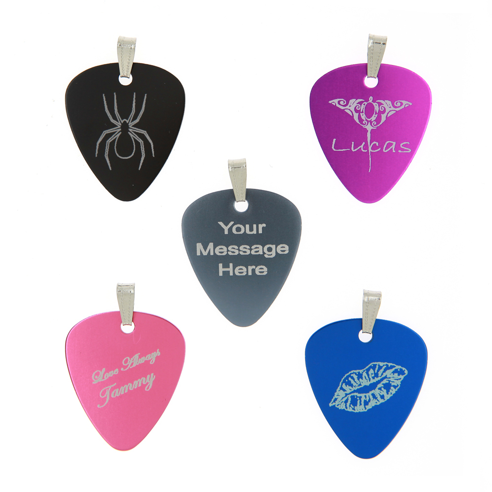 Keepsake Custom Engraved Guitar Pick Necklace