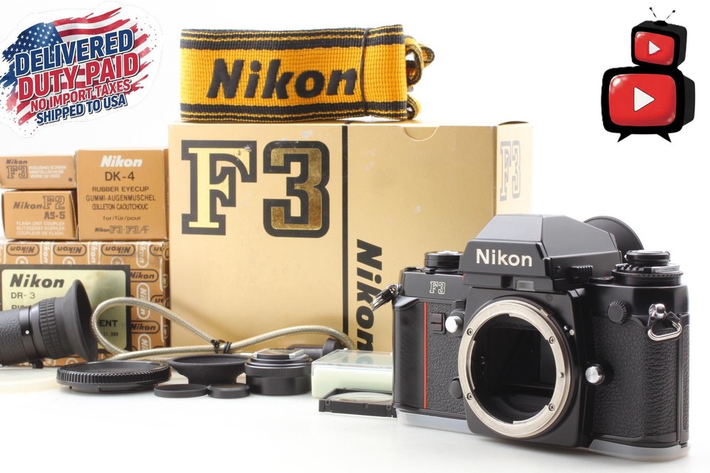 [N MINT in Box] Nikon F3 Eye Level 35mm Film Camera Bundle screenBdot From JAPAN