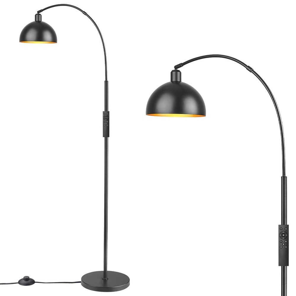 Arch Floor Lamp with Remote Control, Farmhouse Industrial Standing Lamp, Dimm...