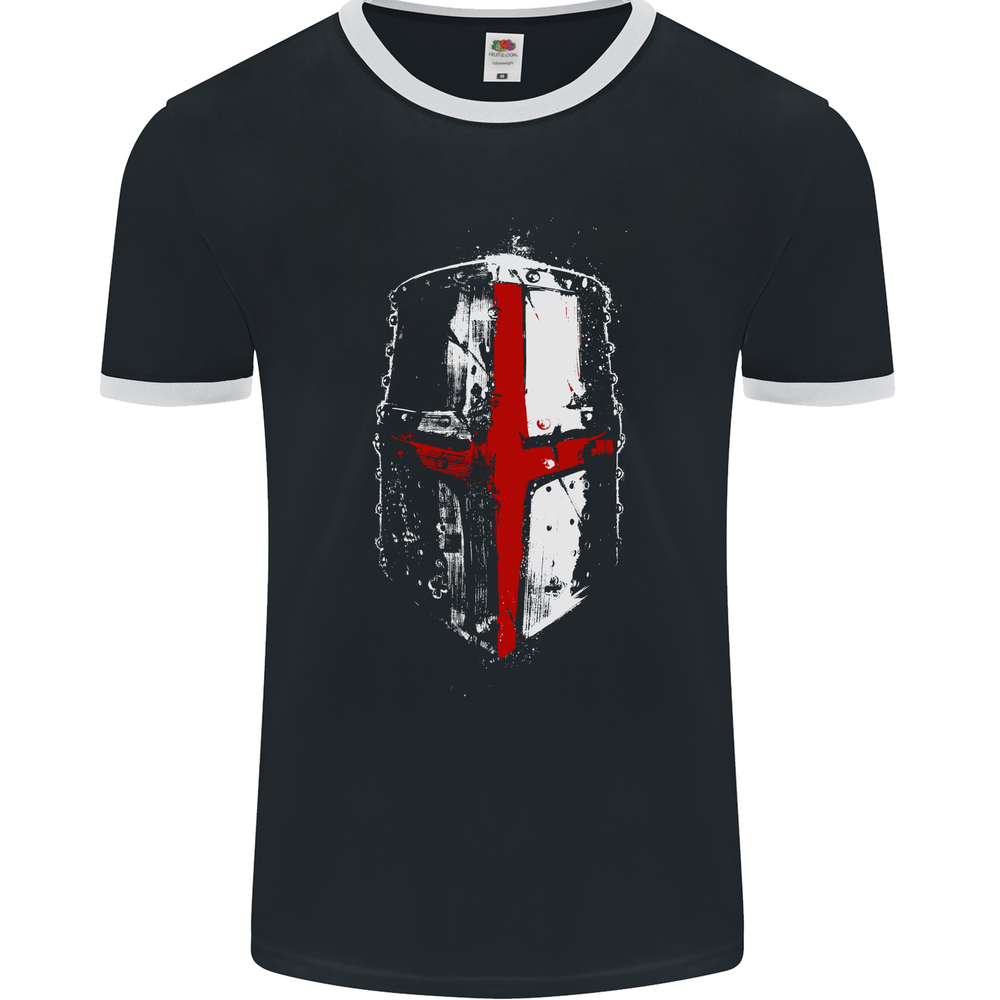 Helmet Gym England Flag St Georges Day Mens Ringer T-Shirt FotL