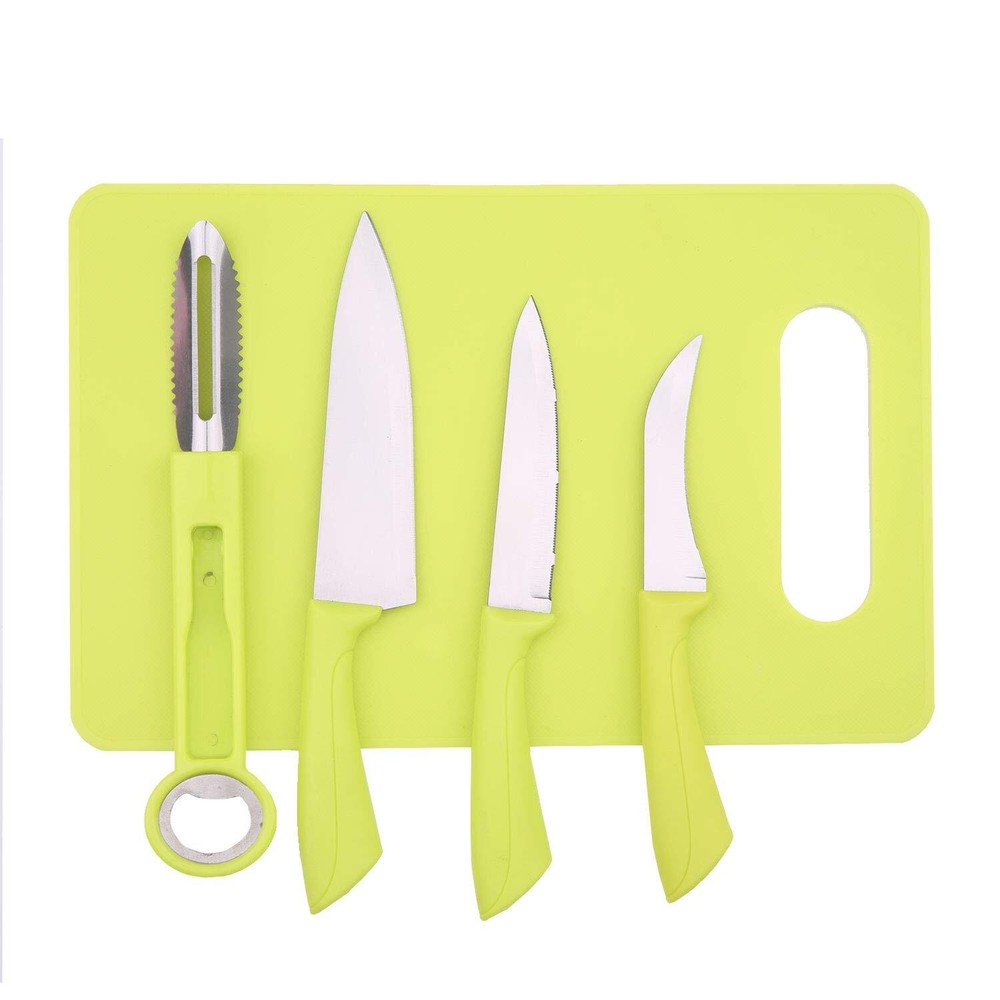 5-Piece Stainless Steel Kitchen Knife Set with Utility Blade and Peeler