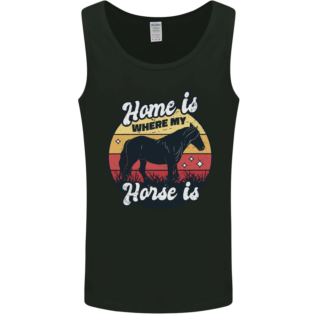 Home Is Where My Horse Is Funny Equestrian Mens Vest Tank Top