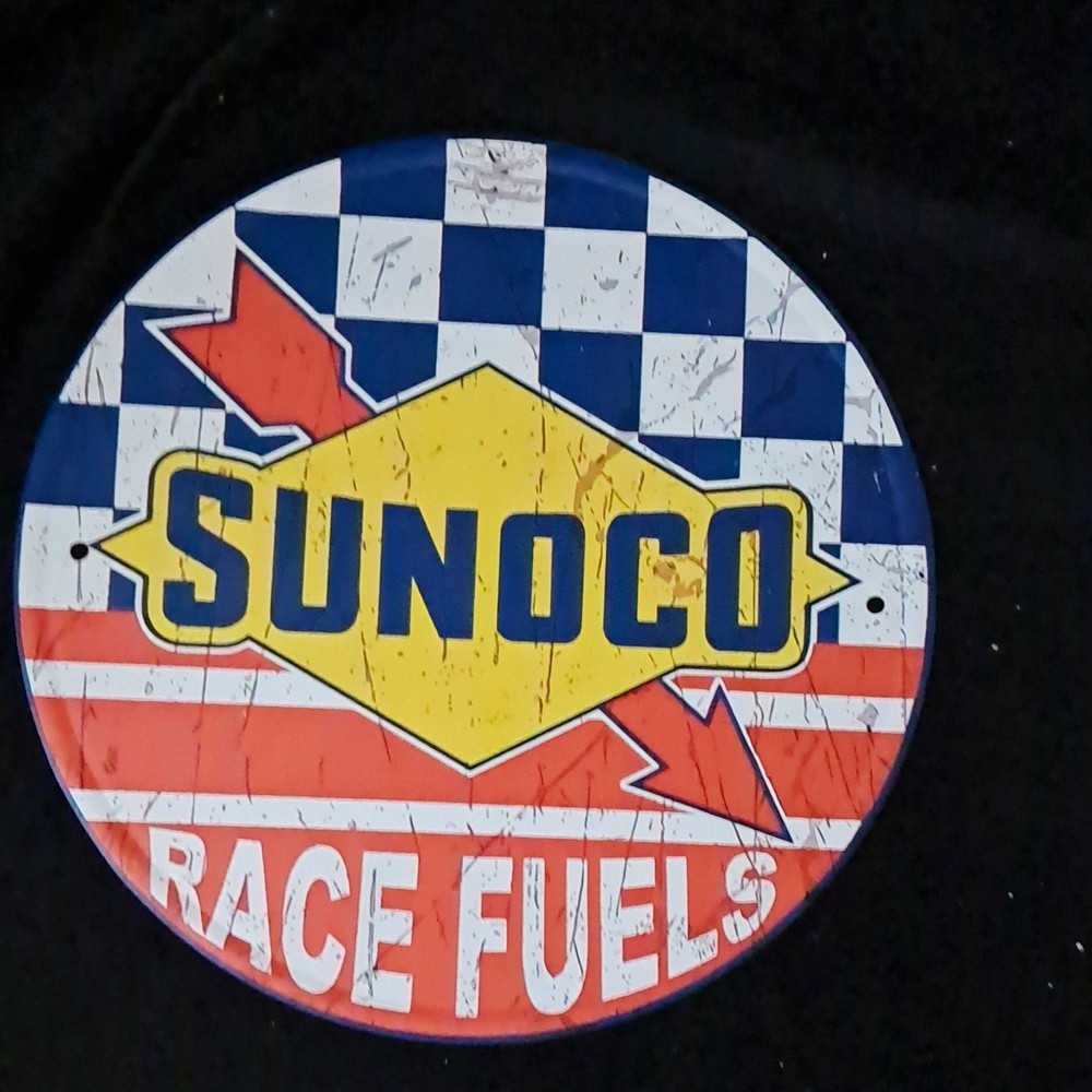 Sunoco Advertising Sign Blue Yellow Red White Gas & Oil Theme