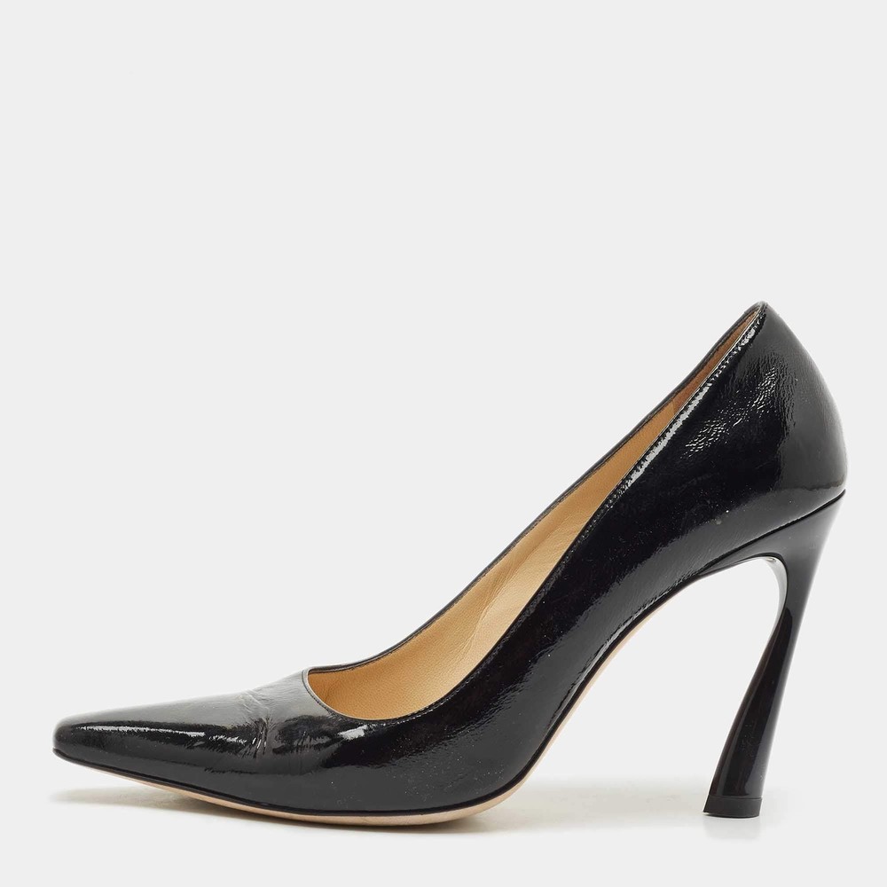 Jimmy Choo Black Patent Leather Square Toe Pumps Size 39