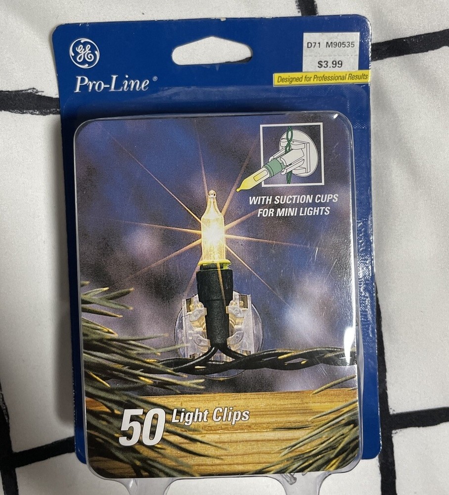 Vintage Mini Light Clips Suction Cups 50 clear GE Pro-line Windows String New