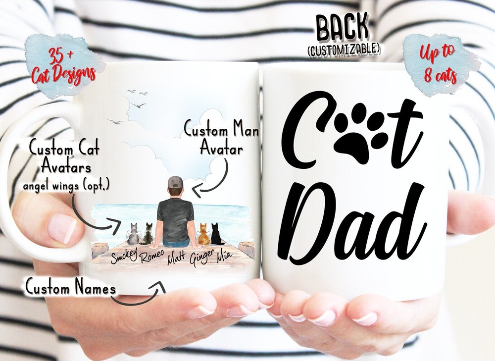 Personalized Cat Mug Cat Dad Mug Cat Daddy Coffee Mug Cat Lover Mug Pet Mug Cat