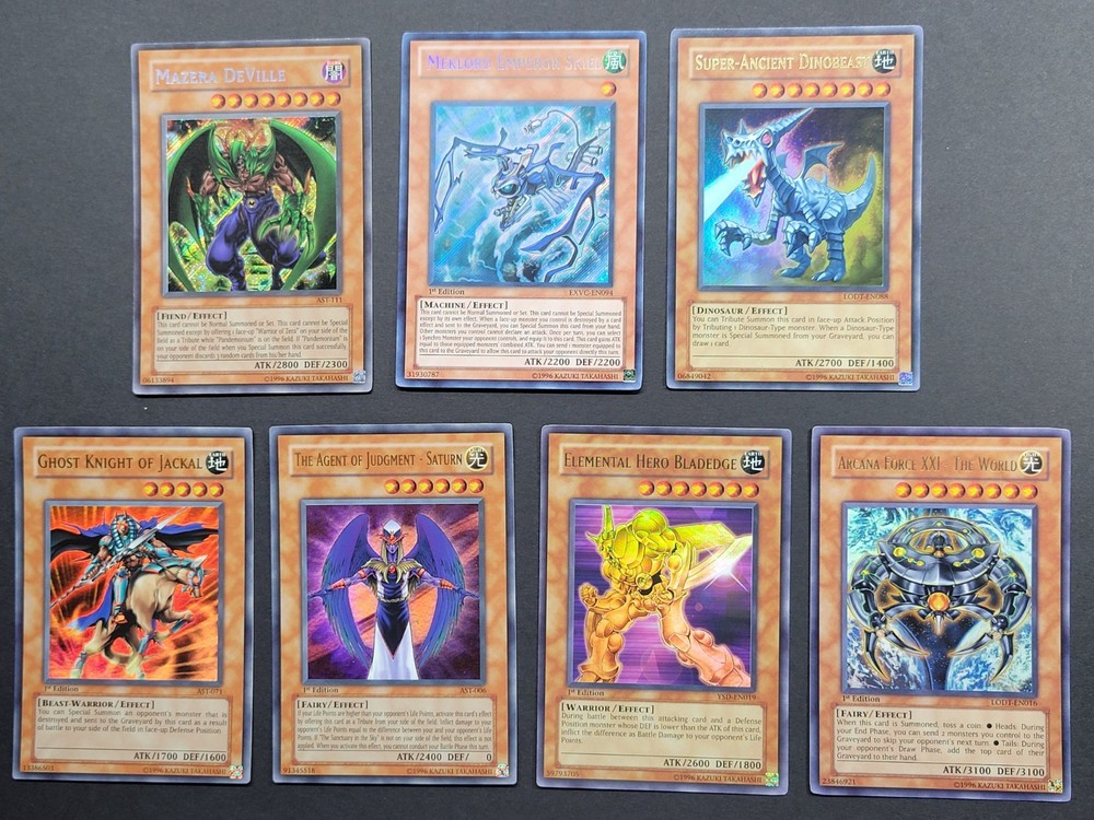 7 Yugioh Ultra Rare Vintage Cards - Assorted Lot