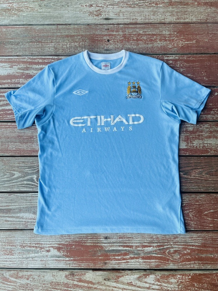 Manchester City Soccer Jersey Men’s 46 (XL) 2009 2010 Umbro Home Football Shirt