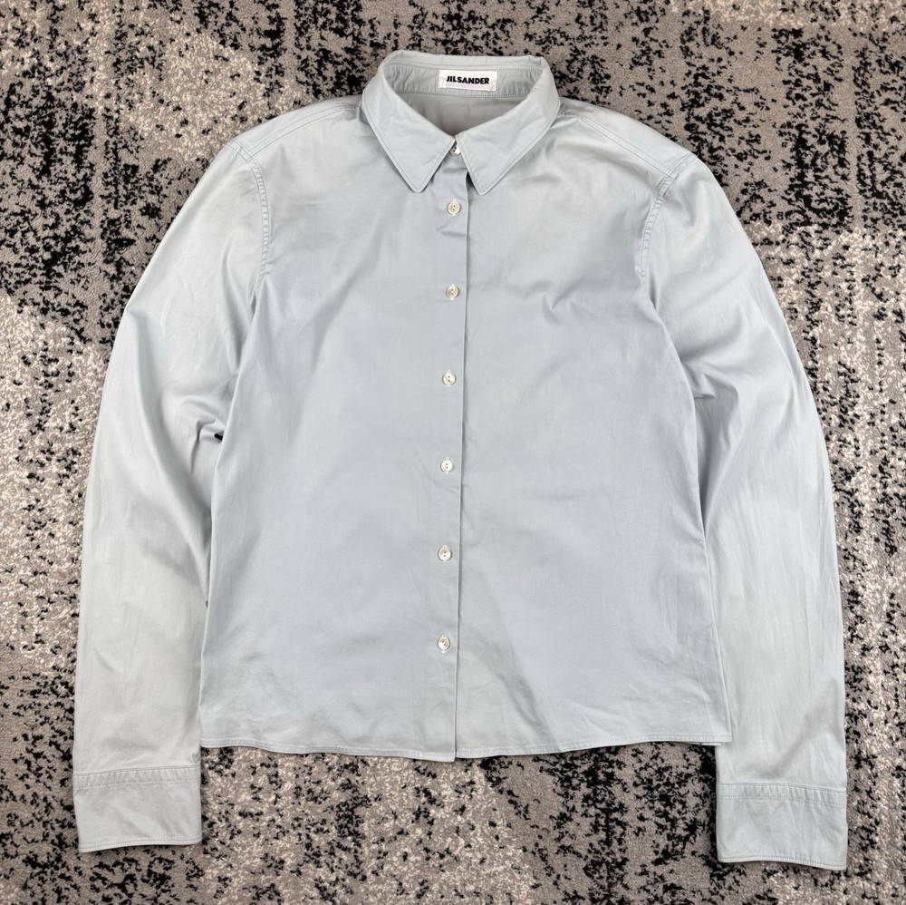 Jil Sander Light Blue Striped Casual Blouse Shirt Women's Size 38 (S-M US)