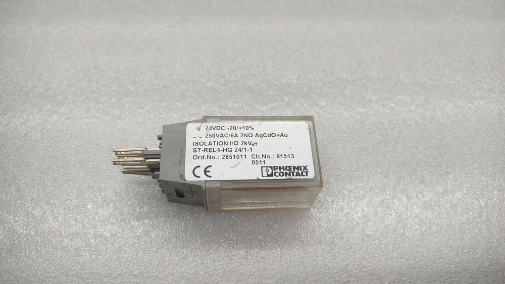 PHOENIX CONTACT ST-REL4-HG 24/1-1 RELAY CONTACTS 2851011 24VDC