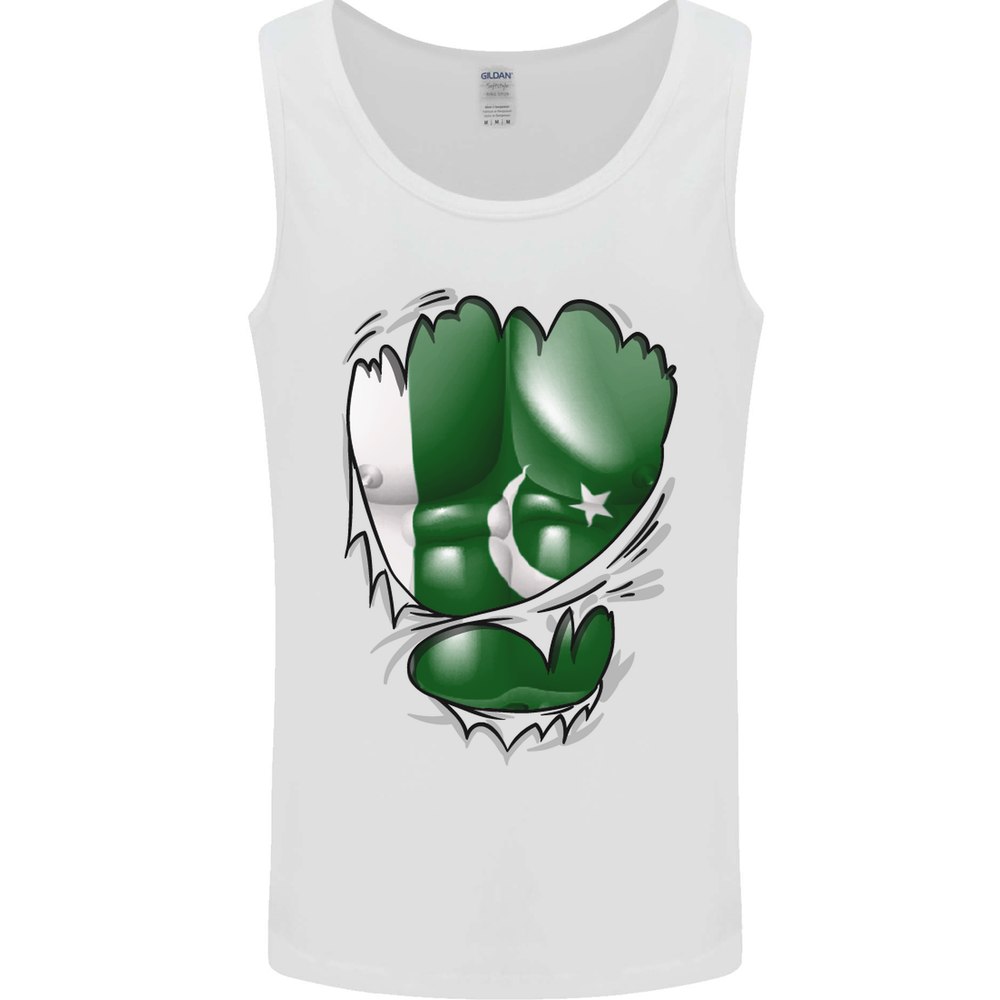 Gym The Pakistan Flag Ripped Muscles Effect Mens Vest Tank Top