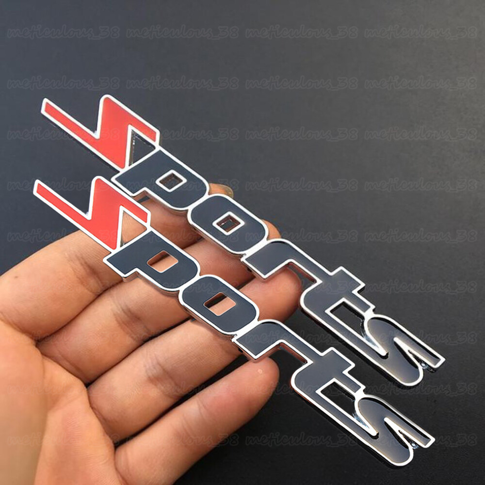 2x Black 3D Sport Logo Metal Emblem Badge Sticker Fender Trunk Decal Accessories