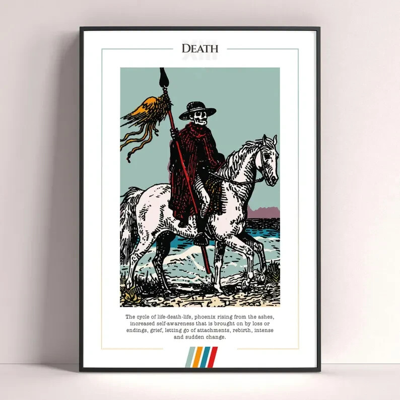 Dark Gothic Death Tarot Card Art Print Digital Download