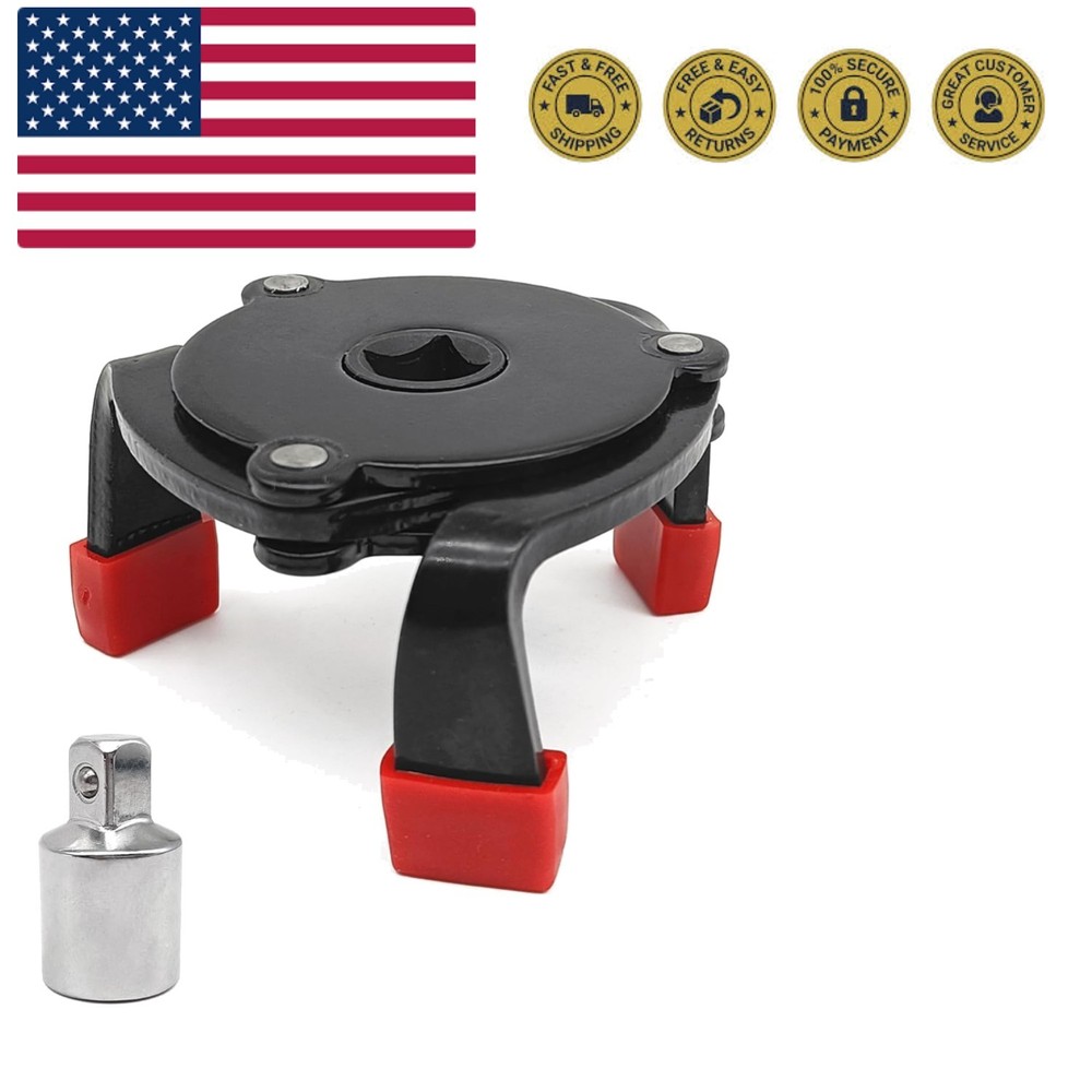 Universal Oil Filter Wrench Adjustable 3 Jaw Oil Filter Removal Tool Range 2-...