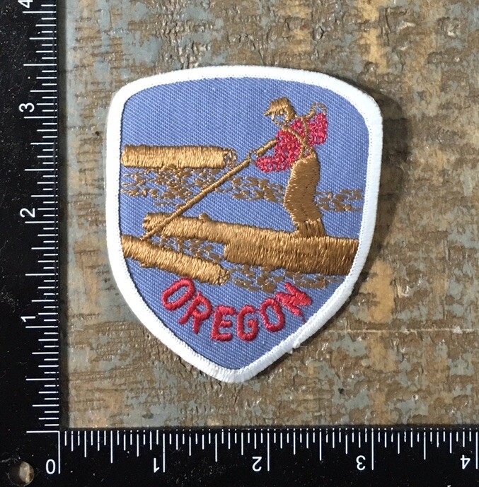 Vintage OREGON Logging Travel Souvenir Embroidered Iron-On Patch