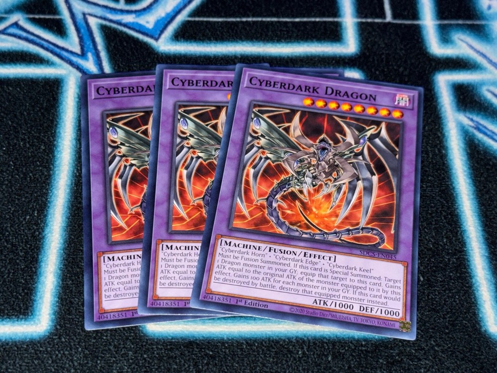 Cyberdark Dragon x3 SDCS Common Yugioh Card