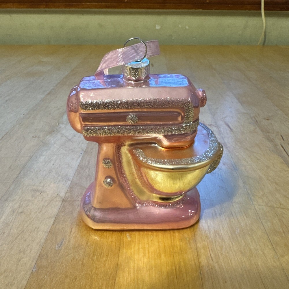 Pink Glittery Kitchen Stand Mixer Christmas Tree Ornament